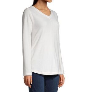 St. John's Bay Women’s V-Neck Phil resistant Fleece Sweatshirt, XS, Polar Bear